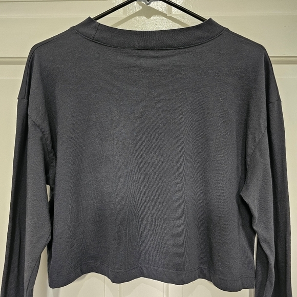 AE Rolling Stones Cropped Long Sleeve Graphic T-Shirt Charcoal Grey Size XS - Picture 5 of 9